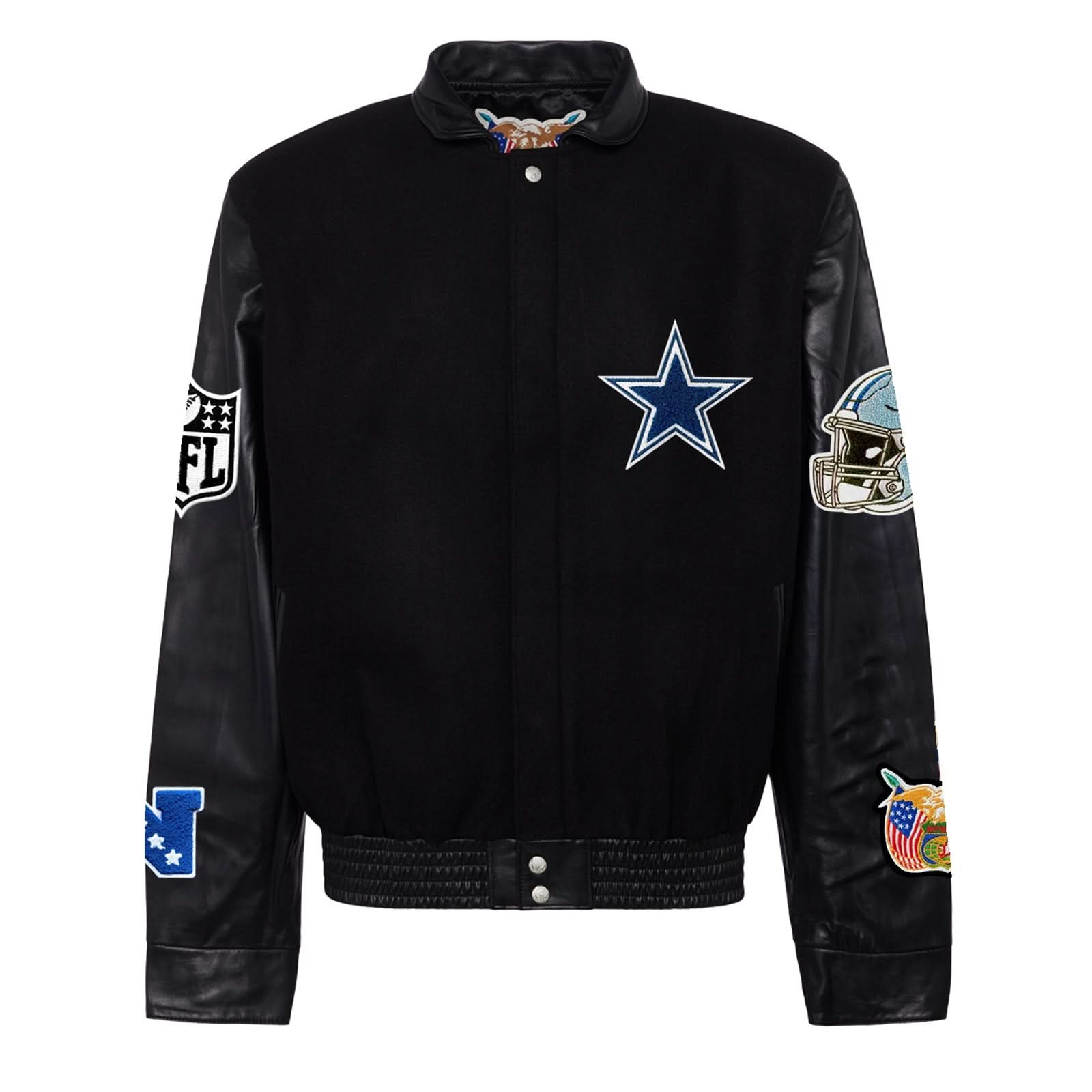 Dallas Cowboys Wool & Leather Varsity Jacket Black/Black