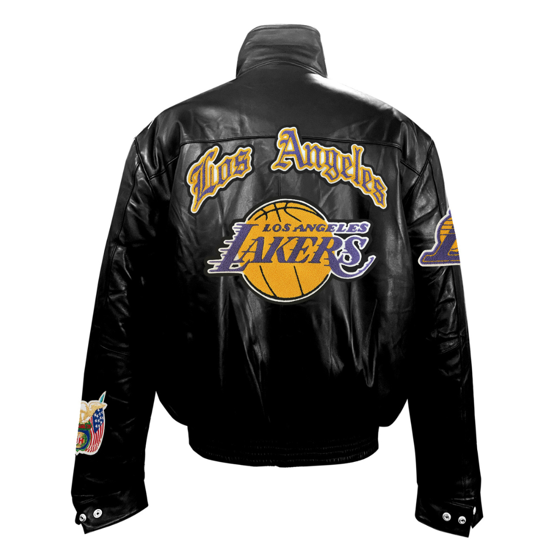 Los Angeles Lakers Puffer Full Leather Jacket Color