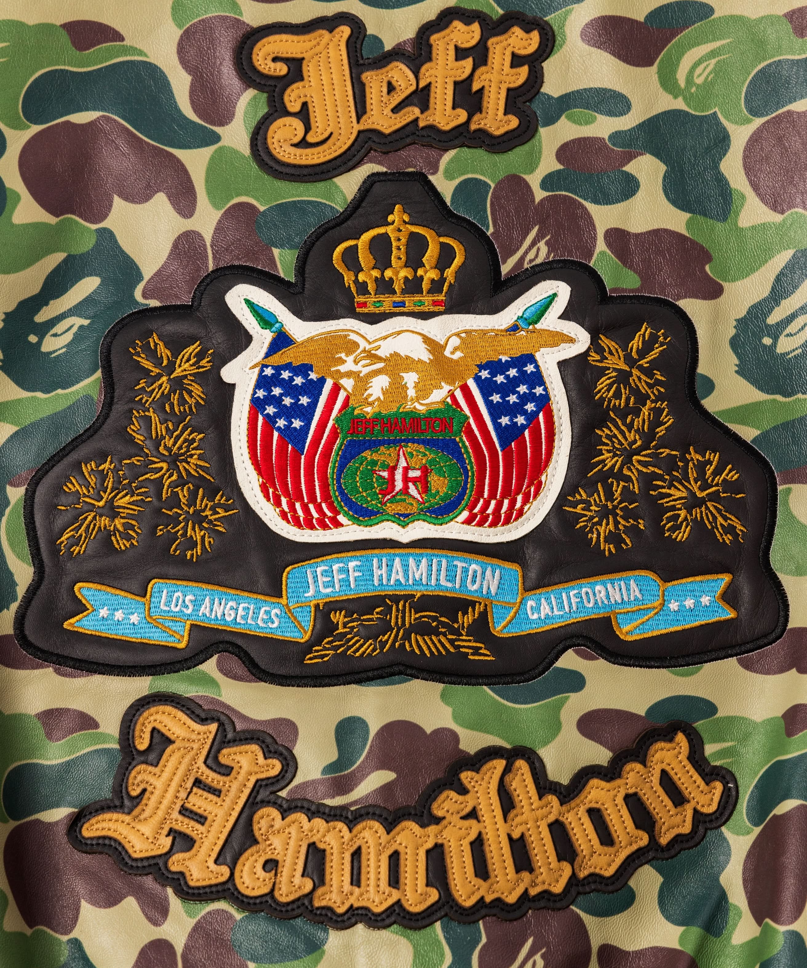 Jeff Hamilton x BAPE Wool & Leather Varsity Jacket