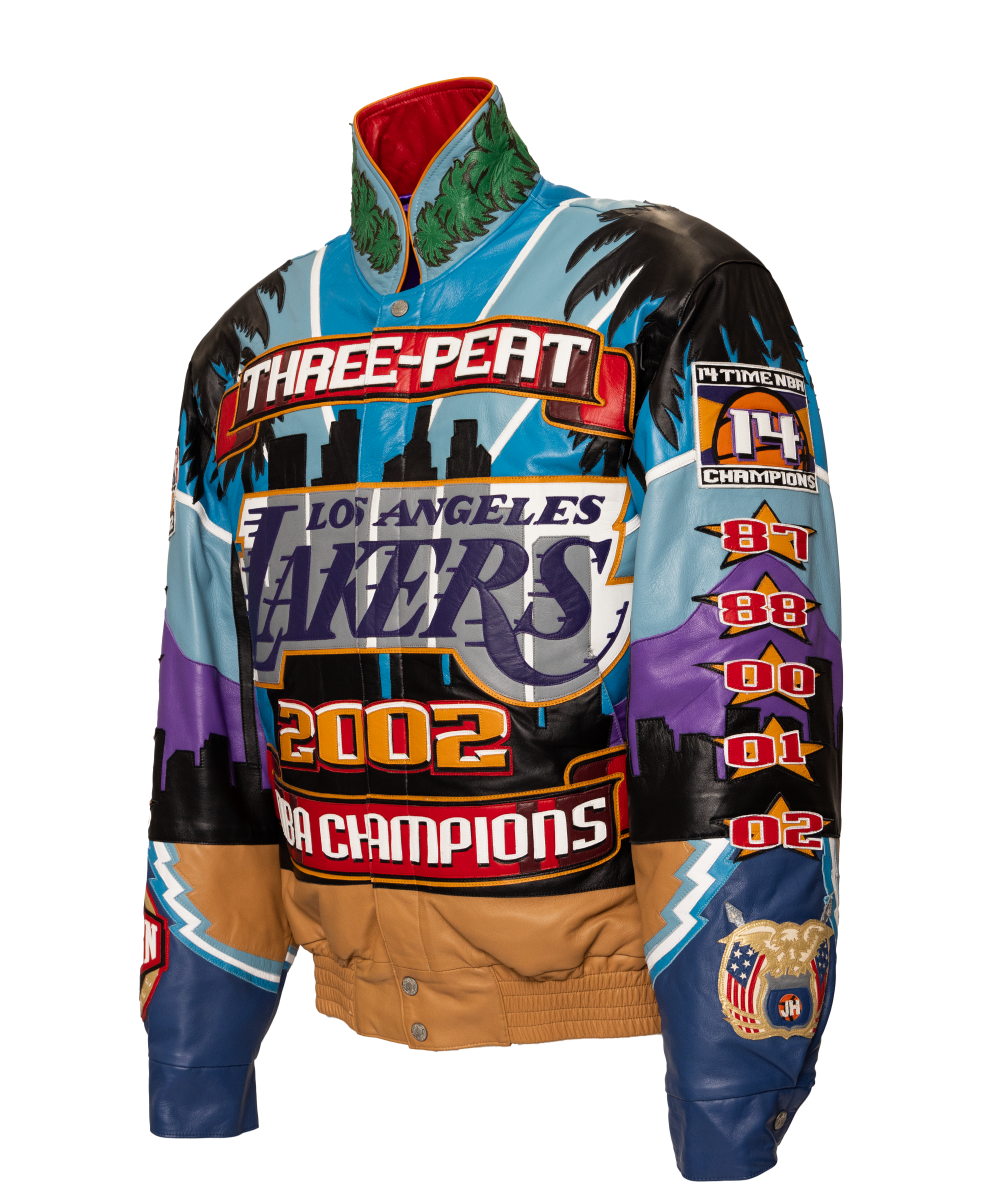 Lakers 2002 3-Peat NBA Championship Genuine Leather Jacket
