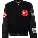 Atlanta Hawks Wool & Leather Jacket Black
