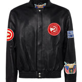 Atlanta Hawks Full Leather Jacket Black