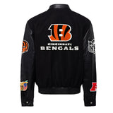 Cincinnati Bengals Wool & Leather Varsity Jacket Black/Black