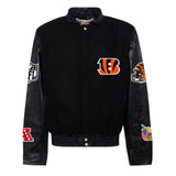 Cincinnati Bengals Wool & Leather Varsity Jacket Black/Black