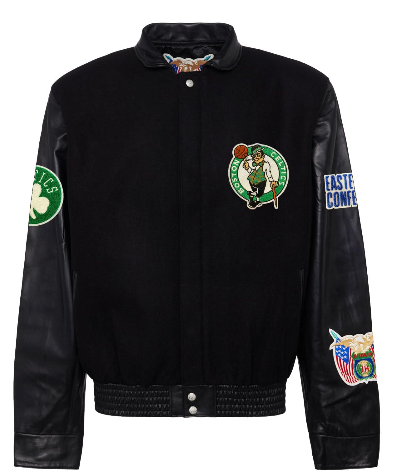 Boston Celtics Wool & Leather Jacket Black