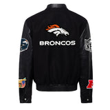 Denver Broncos Wool & Leather Varsity Jacket Black/Black