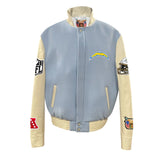 Los Angeles Chargers Wool & Leather Varsity Jacket Baby Blue