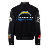 Los Angeles Chargers Wool & Leather Varsity Jacket Black/Black