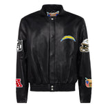Los Angeles Chargers Full Leather Jacket Black