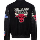 Chicago Bulls Wool & Leather Jacket Black