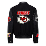 Kansas City Chiefs Wool & Leather Varsity Jacket Black/Black