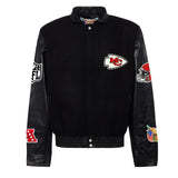 Kansas City Chiefs Wool & Leather Varsity Jacket Black/Black