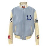 Indianapolis Colts Wool & Leather Varsity Jacket Baby Blue
