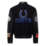 Indianapolis Colts Wool & Leather Varsity Jacket Black/Black