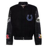 Indianapolis Colts Wool & Leather Varsity Jacket Black/Black