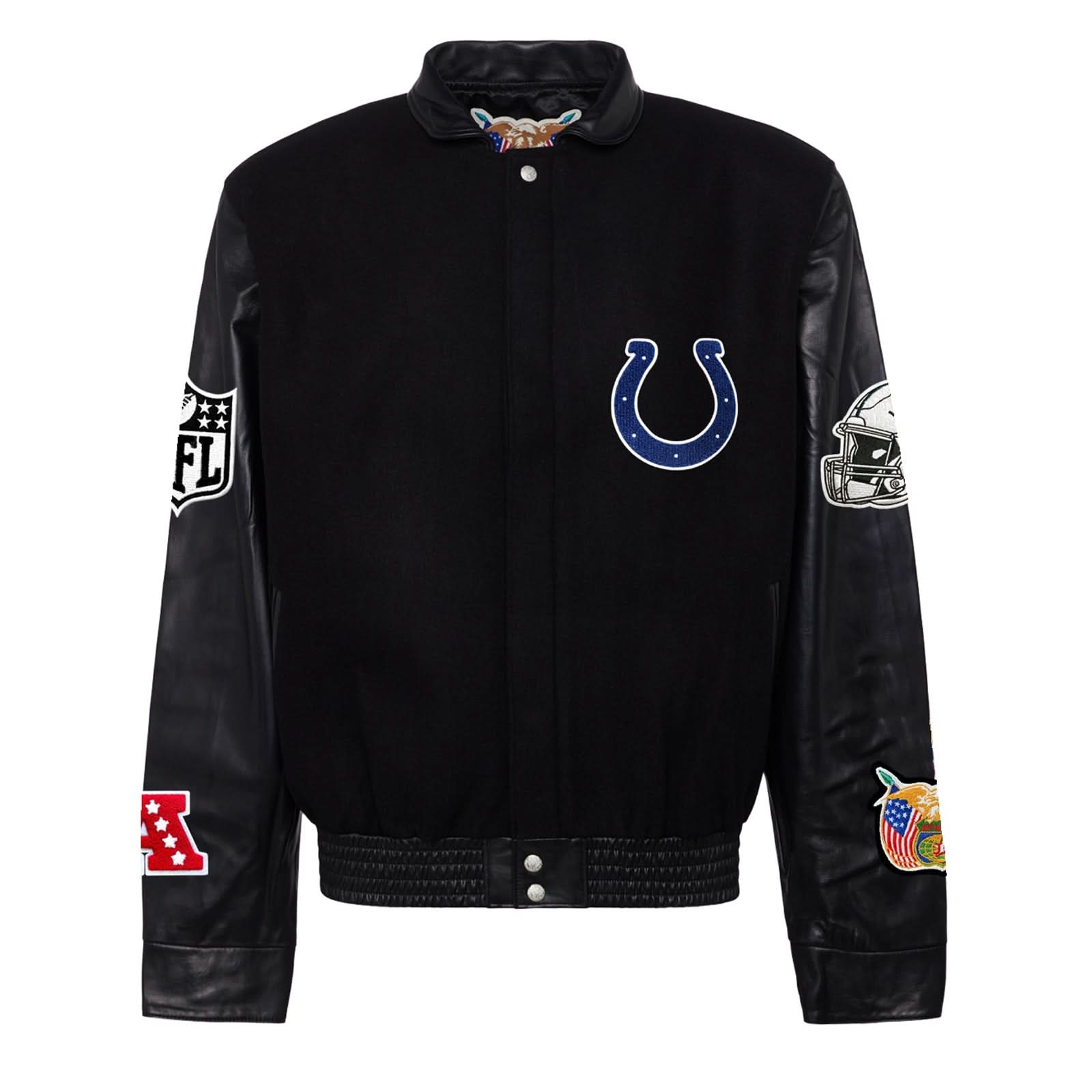 Indianapolis Colts Wool & Leather Varsity Jacket Black/Black