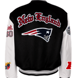 New England Patriots Wool & Leather Old English Varsity Jacket Black/White