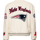 New England Patriots Wool Old English Varsity Jacket White