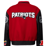 New England Patriots Wool & Leather Varsity Jacket, Red/Black