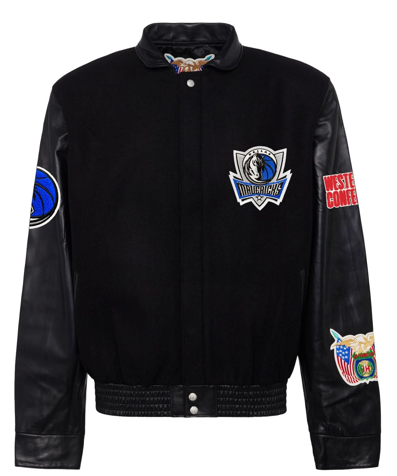 Dallas Mavericks Wool & Leather Jacket Black