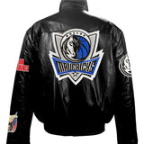 Dallas Mavericks Full Leather Puffer Jacket Black