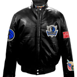 Dallas Mavericks Full Leather Puffer Jacket Black