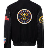 Denver Nuggets Wool & Leather Jacket Black
