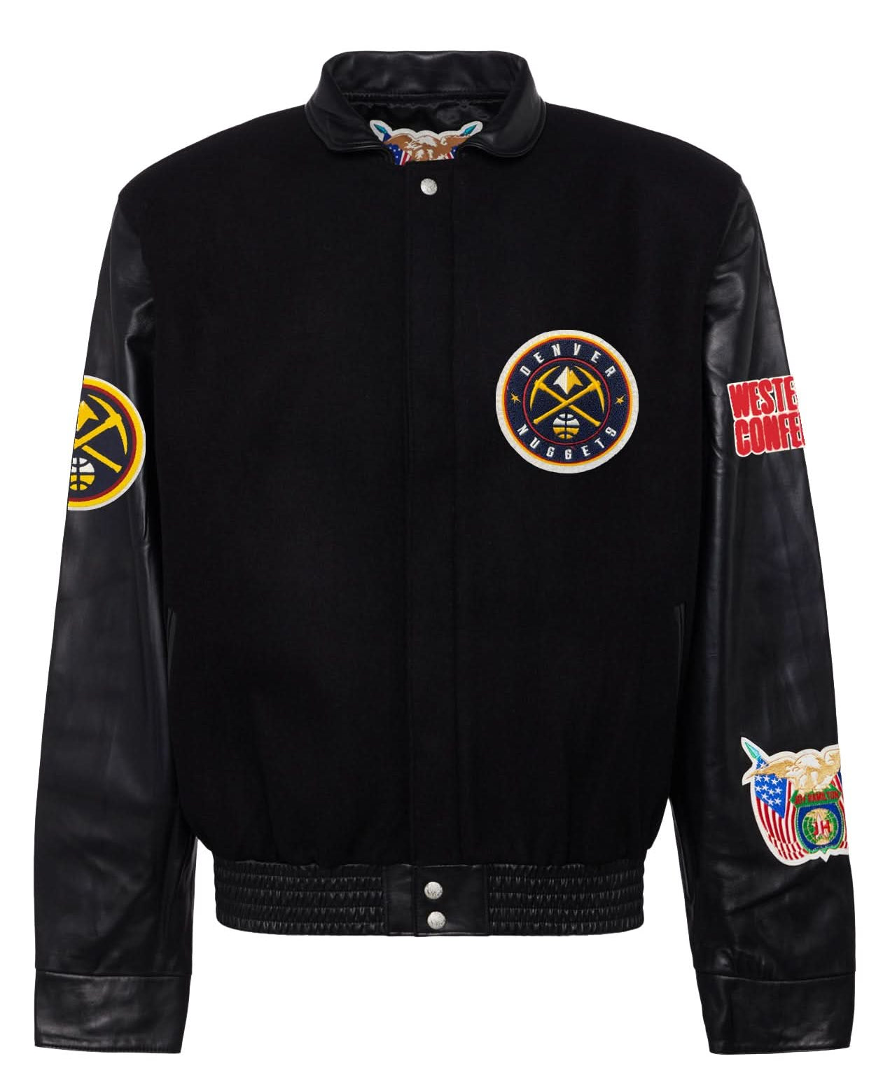 Denver Nuggets Wool & Leather Jacket Black