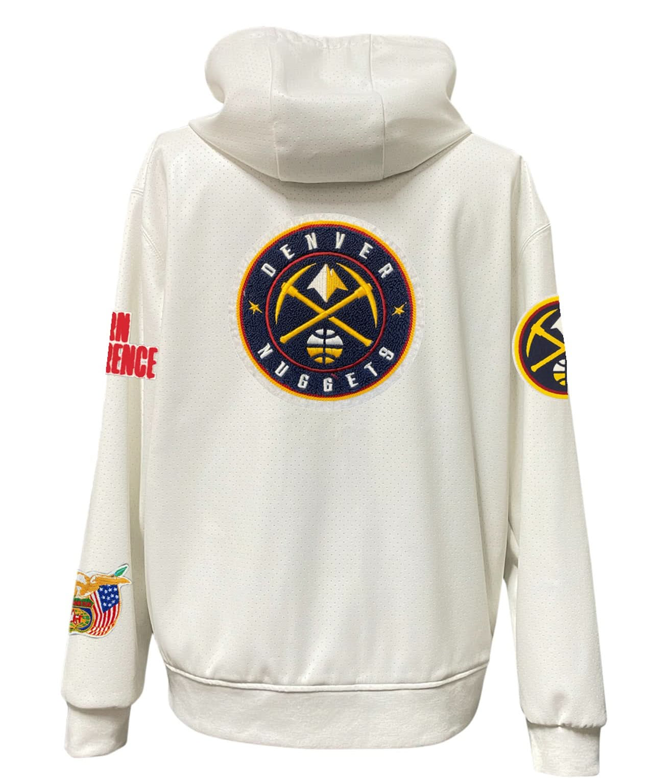 Denver Nuggets Lightweight Vegan Zip-Up Hooded Jacket White