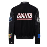 New York Giants Wool & Leather Varsity Jacket Black/Black