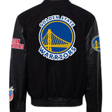 Golden State Warriors Wool & Leather Jacket Black