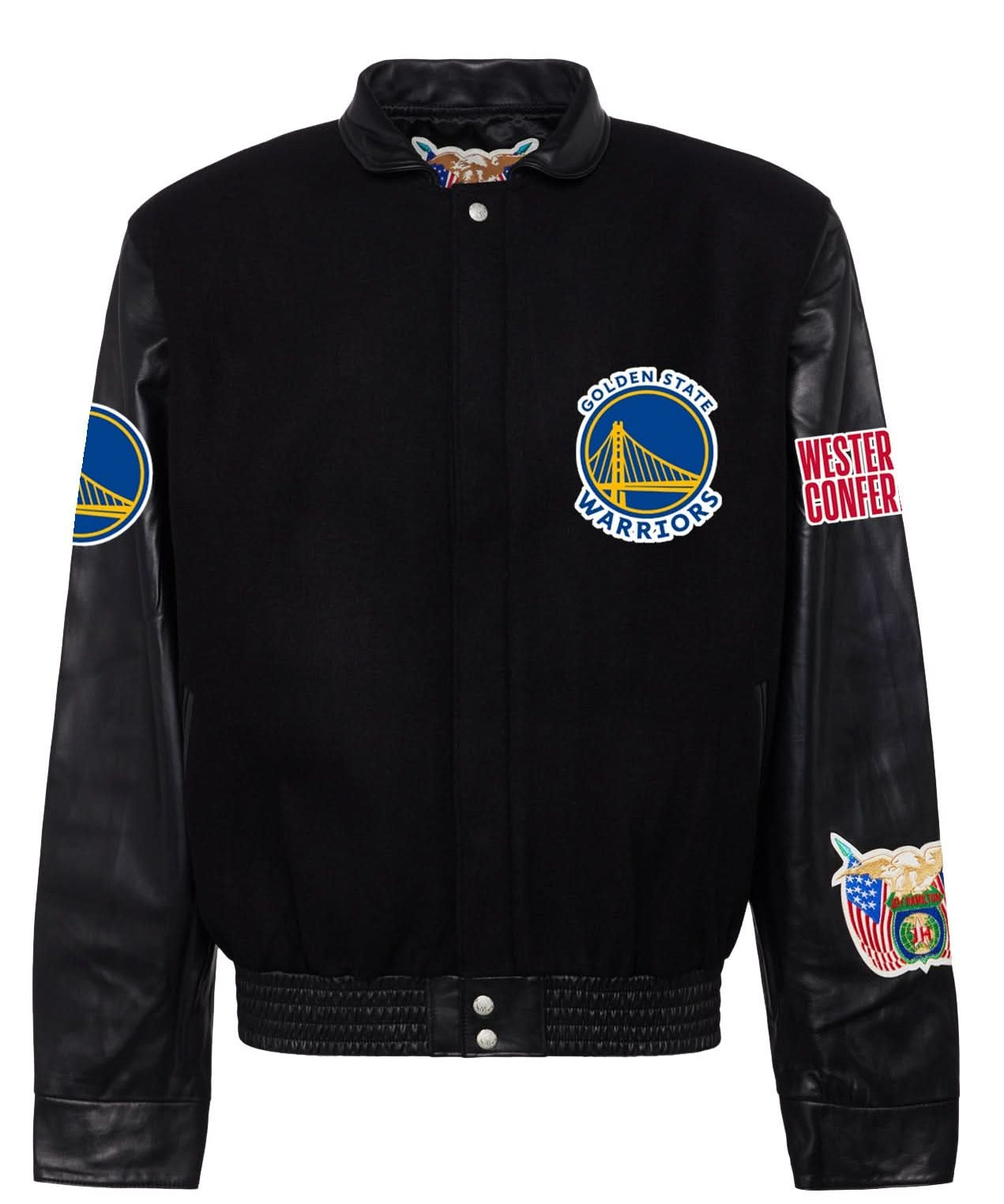 Golden State Warriors Wool & Leather Jacket Black
