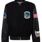 Golden State Warriors Wool & Leather Jacket Black