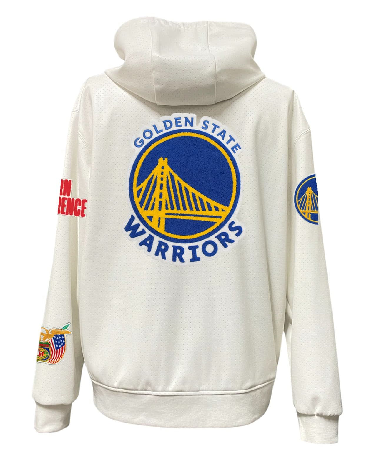 Golden State Warriors Lightweight Vegan Zip-Up Hooded Jacket White