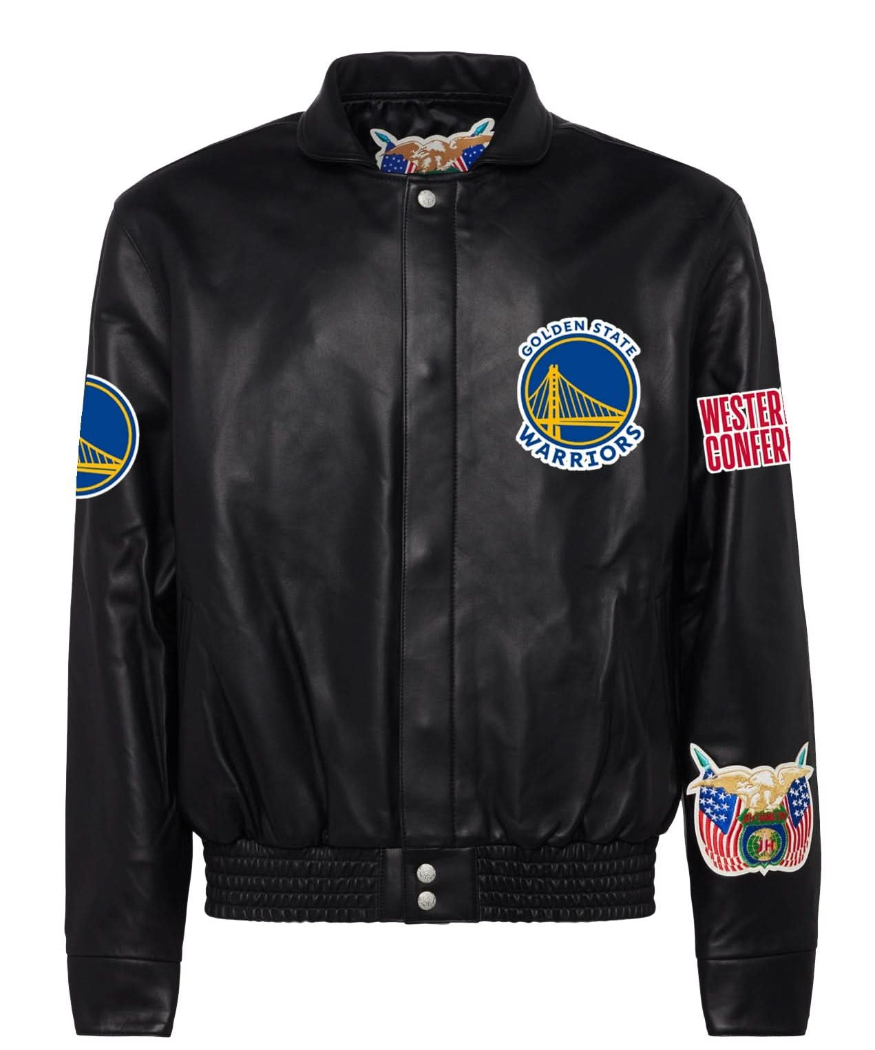 Golden State Warriors Full Leather Jacket Black