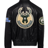 Milwaukee Bucks Full Leather Jacket Black