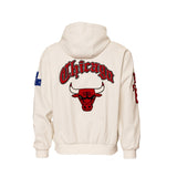 Chicago Bulls 1966 Lightweight Vegan Zip-Up Hooded Jacket White