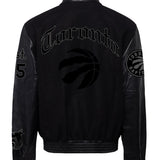 Toronto Raptors Wool & Leather Old English Varsity Jacket Black/Black