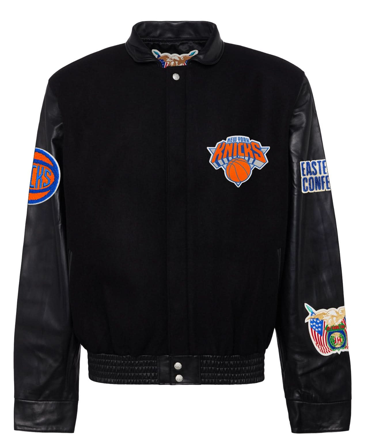 New York Knicks Wool & Leather Jacket Black