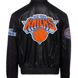 New York Knicks Full Leather Jacket Black