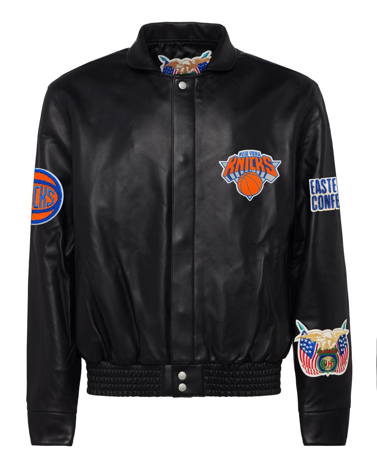 New York Knicks Full Leather Jacket Black