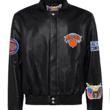 New York Knicks Full Leather Jacket Black
