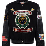 Denver Nuggets NBA Championship Wool & Leather Varsity Jacket Black/Black