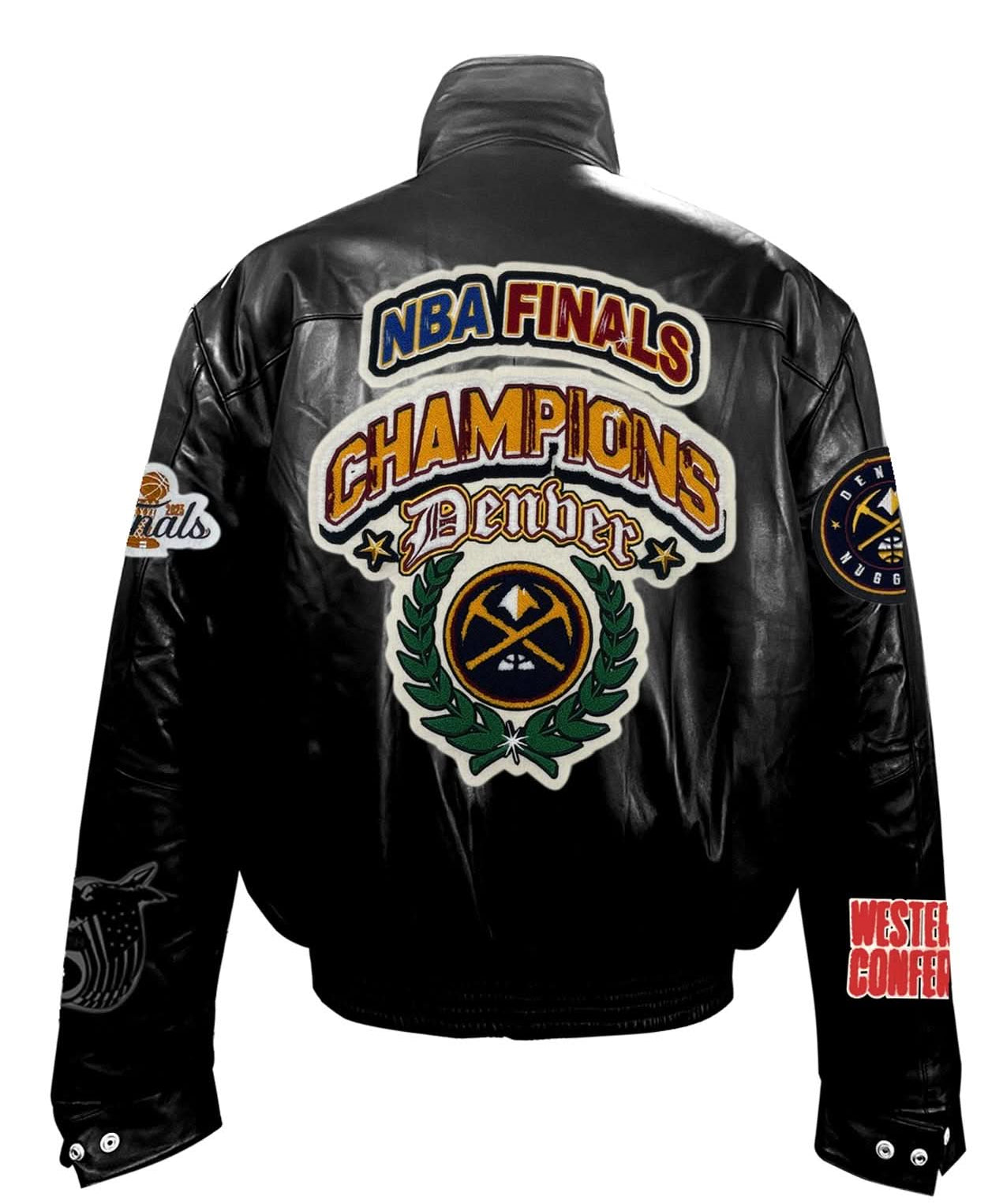 Denver Nuggets NBA Championship Leather Puffer Jacket