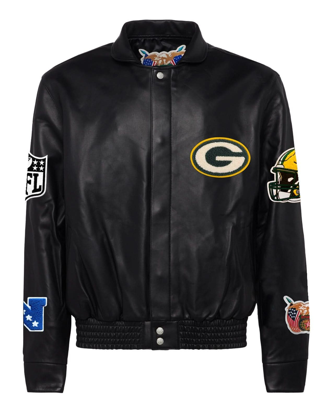 Green Bay Packers Full Leather Jacket Black