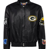 Green Bay Packers Full Leather Jacket Black