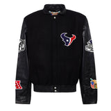 Houston Texans Wool & Leather Varsity Jacket Black/Black