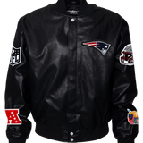 New England Patriots Black Vegan Leather Jacket