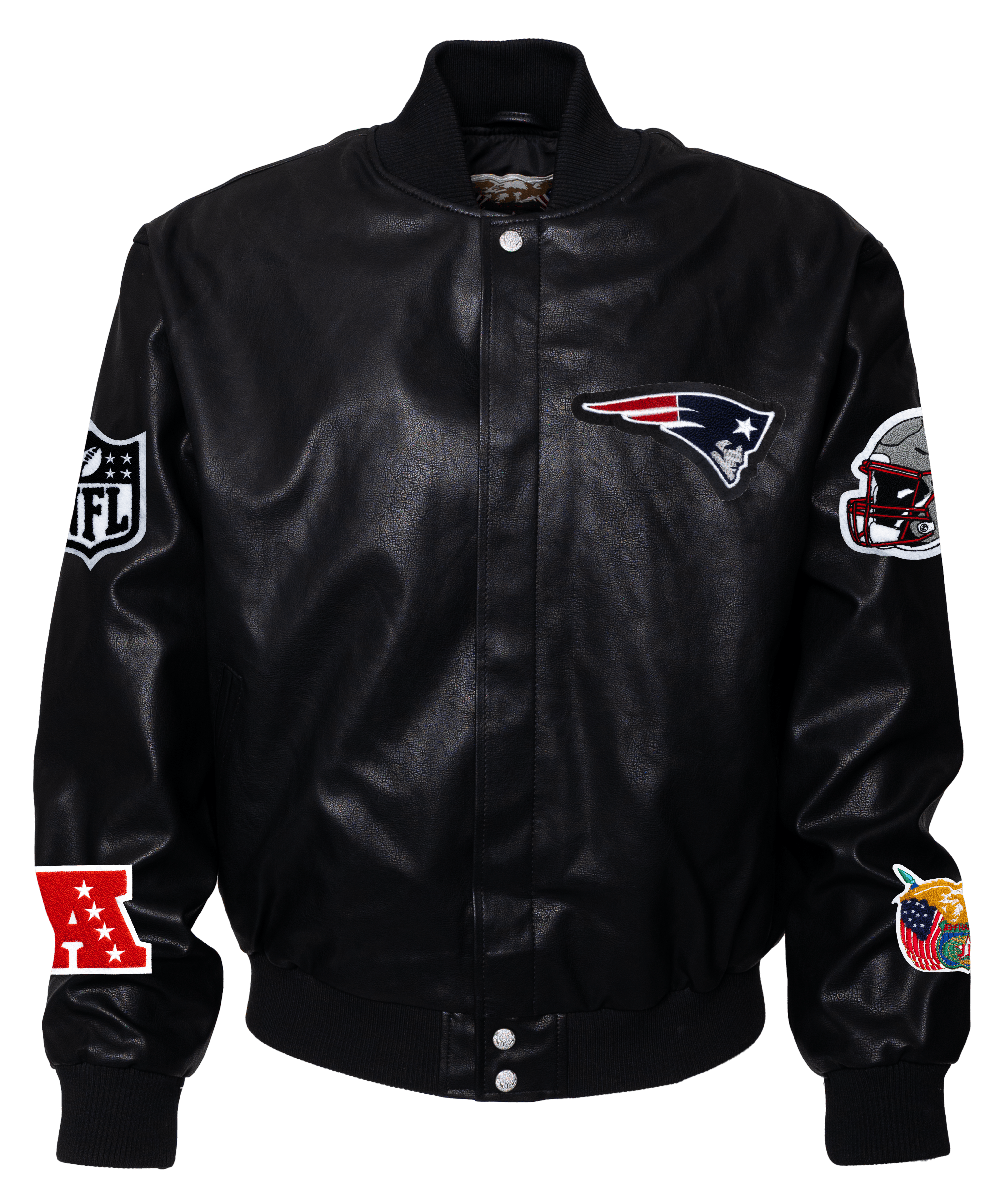 New England Patriots Black Vegan Leather Jacket