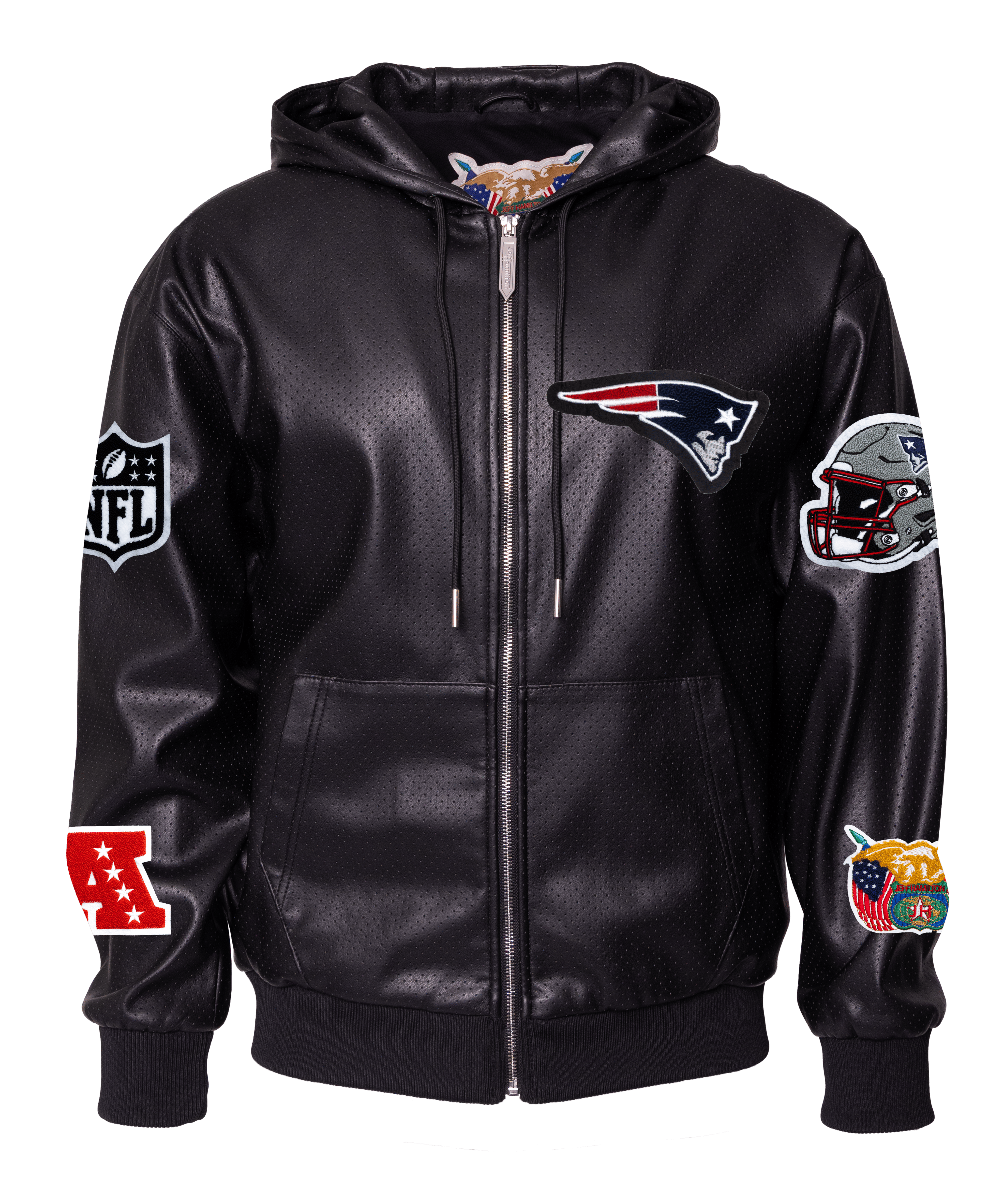 New England Patriots Lightweight Vegan Zip-Up Hooded Jacket